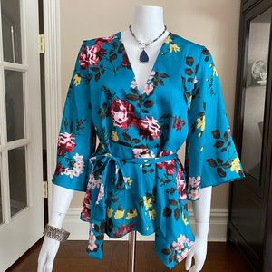 Zara Kimono Style V-Neck Floral Top